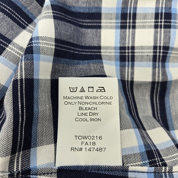 DRAPER JAMES BLUE PLAID BELL SLEEVE BLOUSE BUTTON UP SHIRT TOP WOMEN SIZE 4 - Picture 8 of 12